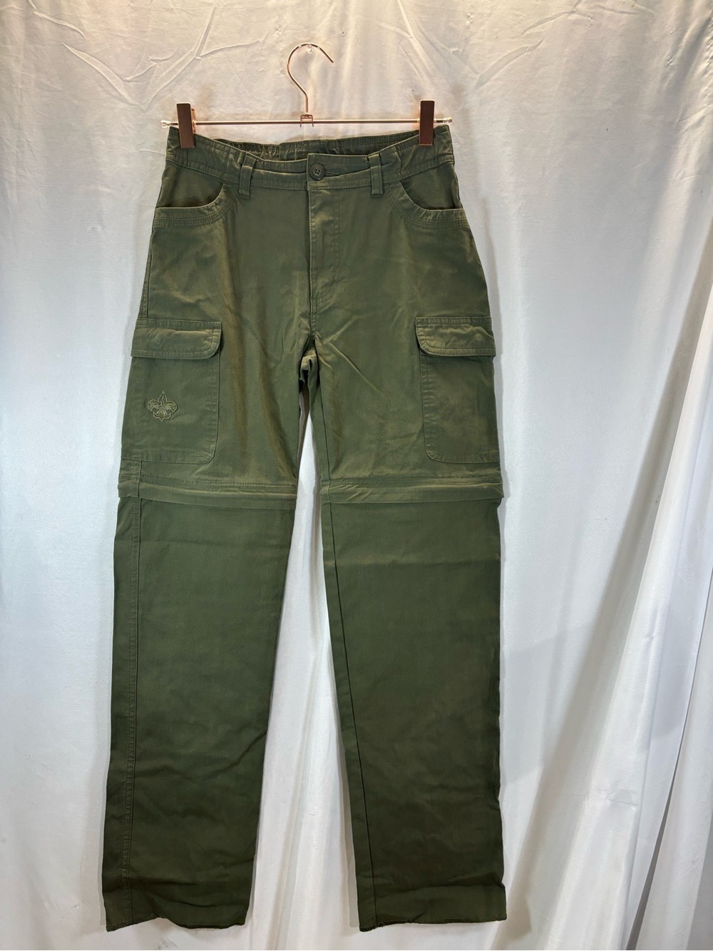 Men's Olive Green Cargo Pants with Zip-Off Legs